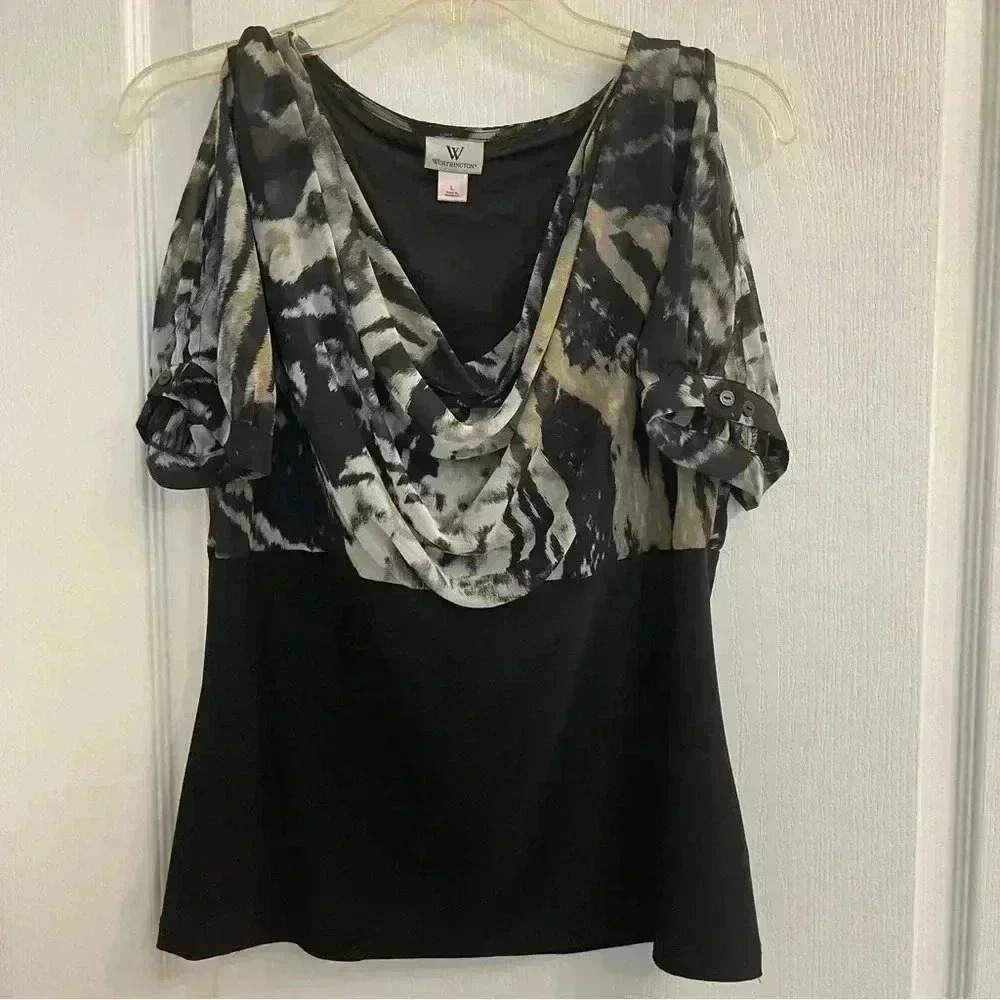 Draped Neckline Blouse